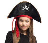 Boland 04346 - Sombrero pirata para niños, tricornio, tocado para disfraces de piratas, carnaval, Halloween, juegos de rol