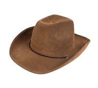 Boland 04351 - Sombrero Utah para adultos, imitación de cuero, marrón oscuro, sombrero de vaquero, sombrero del oeste, vaquero, ranger, salvaje oeste, fiesta temática, carnaval