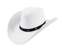 Boland 04384 - Sombrero de Vaquero Wichita, Blanco, Sombrero de Fieltro, Sheriff, Salvaje Oeste, disfraz, fiesta temática, carnaval
