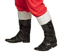Boland 13397 - Calentadores para botas, diseño de Papá Noel, color blanco y negro