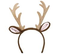 Boland 13442 - Diadema de reno, tiara con orejas y cuernos, ciervo, tocado de Navidad, disfraz, carnaval, fiesta temática (Paquete de 2)