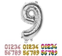 Boland 22019 Globo Número '9' Plata 36 cm