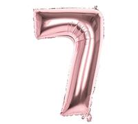Boland 22047 - Globo con número 7 (86 cm), Color Oro Rosa