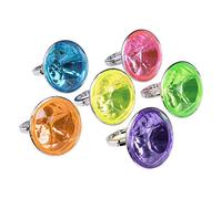 Boland 30785 - Anillos de joyería, 6 Unidades, diámetro de 3 cm, Accesorios, Joyas, Anillo de Diamante, obsequio, piñata, Fiesta temática, Carnaval