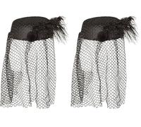 Boland - 30806 Sombrero Viuda Negro con Velo, Multicolor, Unitalla Unisex Adulto (Paquete de 2)