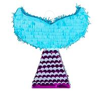 Boland 30964 Pinata Cola de Sirena, Tamaño 45x40x9 cm, Cola de sirena, Púrpura, Turquesa, Cumpleaños, Decoración, Juego de Fiesta, Regalo