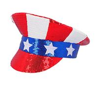 Boland 33031 - Sombrero USA con lentejuelas, estrellas y rayas, América, sombrero para disfraz, disfraz de carnaval