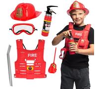Boland 33209 - Set de disfraz de bombero para niños, 6 piezas, disfraz para fiestas temáticas, Halloween y carnaval, bombero