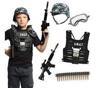 Boland 33210 - Juego de disfraces de Agente SWAT para niños, 5 piezas, disfraces para fiestas tematicas, halloween y carnaval, policia