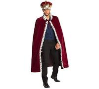 Boland- Kostümset 36104 - Disfraz de mayestad, Sombrero y Abrigo Real, Set de duquín para Adultos, Corona y Capa, de Peluche, Carnaval, Fiesta temática, Multicolor, 140 (36107)