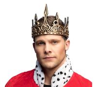 Boland 36108 - Corona de rey medieval, talla ajustable, accesorio para disfraces, carnaval y fiestas temáticas