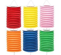 Boland 42033 - Farolillos de papel monocromáticos, 12 unidades, tamaño 16 cm, 6 colores surtidos, rojo, amarillo, rosa, verde, naranja, azul, farolillo, cumpleaños, tren, fiesta en el jardín, decoración colgante