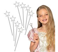 Boland - 44090 - Juego de varitas mágicas, 8 varitas de Plata Stella, 17 cm, con Estrella, para Princesa, Hada, Elfo, niños, cumpleaños, Carnaval, Fiesta temática (10203611)