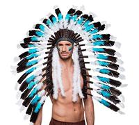 Boland 44141 - Tocado de cabeza de lobo de nieve indio para adultos, jefe, diadema, gorro con plumas, accesorio para disfraz, carnaval, fiesta temática