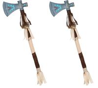Boland 44143 - Hacha India Tomahawk, 45 cm, Hacha de Batalla, Piel roja, Cara pálida, Hacha, Carnaval, Halloween, Disfraz, Fiesta temática, Disfraz, Teatro, Accesorio (Paquete de 2)