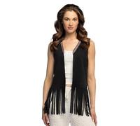 Boland 44497 - Chaleco para mujer con flecos, talla M/L, top para carnaval, verano o para el día a día, disfraz de los años 70