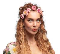 Boland 44568 - Diadema con flores para disfraces y fiestas, accesorio para disfraces de carnaval, disfraz de cuento de hadas, traje hippie