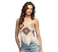 Boland 44589 - Top de ganchillo con rombos, talla M, camiseta sexy para discoteca o fiesta, disfraz para carnaval y fiesta temática