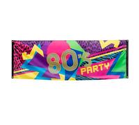 Boland 44602 - Decoración fiesta 80s, tamaño 74 x 220 cm, 80s, colorido, poliéster, pancarta, decoración de pared, fiesta temática, carnaval, discoteca, cumpleaños, patrón leo, decoración colgante