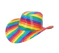 Boland - 44635 - Sombrero vaquero arco iris Orgullo, Progreso, LGBTQ, tocados, accesorios de disfraces para CSD, carnaval y fiesta de lemas