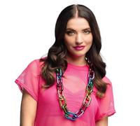 Boland 44642 - Collar arco iris, bisutería para disfraces de fiestas temáticas, Halloween o carnaval, cadena de eslabones