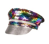 Boland 44759 - Gorro de arco iris con lentejuelas reversibles, plata o multicolor, para adulto, sombrero, CSD, carnaval, fiesta temática