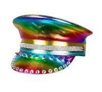 Boland 44760 - Gorro arcoíris con Tachuelas, Piedras Preciosas y Brillantes, Multicolor, para Adultos, Sombrero, CSD, Carnaval, Fiesta temática