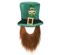 Boland 44907 - Sombrero Leprechaun, Duende Verde, con barba, gorra, tocado, Irlanda, Día de San Patricio, amuleto, carnaval, fiesta temática