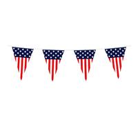 Boland 44950 - Cadena de banderines USA, 6 metros, estampado unilateral, América, decoración con estrellas y rayas, decoración de fiesta para carnaval y fiesta temática