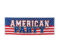 Boland 44953 - Banner USA, tamaño 74 x 220 cm, decoración, guirnalda, fiesta americana, Stars and Stripes, fiesta temática, fiesta de lema