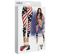 Boland 44965 - Leggings EE. UU., Talla M, Estrellas y Rayas, Bandera Estadounidense, Mujer, Pantalones elásticos, Carnaval, Fiesta temática