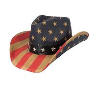 Boland 44978 - Sombrero de vaquero USA con cinta, sombrero western para fiestas temáticas o carnaval, accesorios para disfraces de carnaval y despedidas de soltero