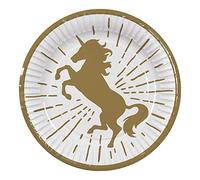 Boland 50010 - Platos de fiesta de unicornio, 10 unidades, tamaño 23 cm, vajilla ecológica para fiestas, 100% papel, cumpleaños, fiesta temática