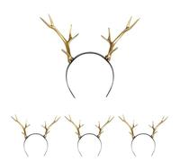 Boland 50025 - Diadema para adultos de plástico reno, ciervo, carnaval, Halloween, fiesta temática de Halloween (Paquete de 4)