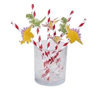 Boland 50062 Pajitas de Papel Dinosaurios, 6 unidades, Longitud 20 cm, Respetuosas con el medio ambiente, Pajitas de papel, Pajitas de papel, Cóctel, Playa, Jardín, Fiesta, Vajilla de Fiesta,