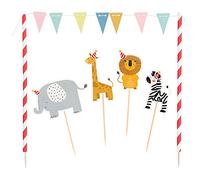 Boland 50216 - Decoración de pastel safari, animales, tarta, regalo, cumpleaños, día del niño, elefante, cebra, jirafa, león