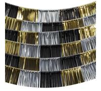 Boland - 50376 - Decoración Party Time, Juego de 6 guirnaldas metálicas con Flecos para Nochevieja, Carnaval