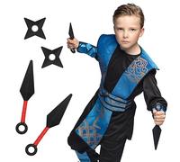Boland 50432 - Set de armas ninja, 4 piezas, estrellas arrojadizas y kunai, accesorios para disfraces, decoración, accesorios para disfraces