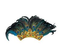 Boland 52111 - Tocado de pavo real con plumas y piedras preciosas, accesorio para disfraz de carnaval, diadema con corona para carnaval y fiesta temática