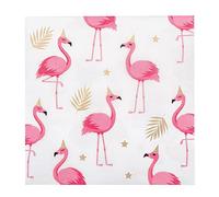 Boland 52498 - Servilletas para fiestas, diseño de flamencos, 20 unidades, 33 x 33 cm, decoración de mesa, 100% papel, para cumpleaños, fiestas temáticas