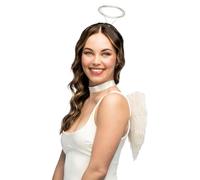 Boland - 52846 - Conjunto de disfraz de ángel para adultos, conjunto de 3 accesorios para festivales, carnaval o fiestas temáticas