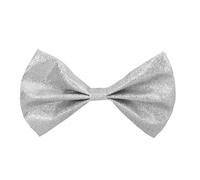 Boland 53111 - Pajarita brillante, plata, tamaño aprox. 13 cm, banda elástica, versión estrecha, brillante, disfraz, carnaval, halloween, fiesta de disfraces, fiesta temática