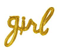 Boland 53242 - Globo de Helio Girl, tamaño 70 x 60 cm, Dorado, rellenable, para Fiesta de bebé, Nacimiento, niña, Regalo, decoración