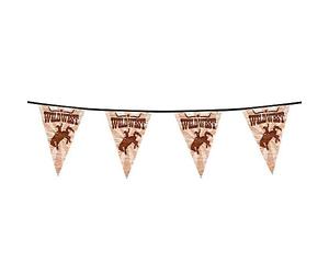 Boland 54350 - Banderines, Longitud 600 cm, Salvaje Oeste, Vaquero, Caballo, Cadena de Bandera, Guirnalda de plástico, decoración Colgante, Carnaval, Fiesta temática, cumpleaños, guardería