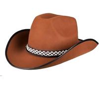 Boland 54370 - Sombrero infantil vaquero junior, marrón, ribete, cordón de sombrero, talla única, carnaval, Halloween, carnaval, fiesta temática, disfraz, teatro, disfraz, accesorio