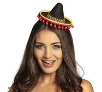 Boland 54423 - Diadema sombrero, tocado con pompones, mexicano, disfraz, fiesta temática, carnaval (Paquete de 2)