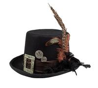 Boland 54501 - Sombrero Plumepunk con engranajes, negro, steampunk, cilindro, sombrero, accesorio, disfraz, fiesta temática, carnaval, Halloween