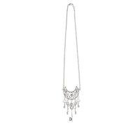 Boland 54532 - Collar de llave, 1 pieza, talla única, cadena plateada con 5 colgantes, piedras, bisutería steampunk, accesorio para carnaval, fiesta temática, disfraz