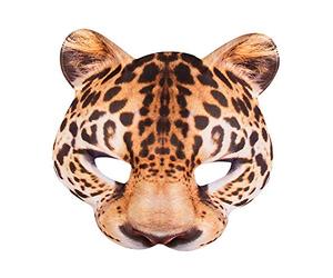 Boland 56731 - Media máscara leopardo, estampado realista, máscara con banda elástica para carnaval o fiesta temática, accesorio para disfraces de animales, disfraces de fantasía (Paquete de 2)
