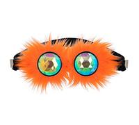 Boland 61870 Rave - Gafas de fiesta con felpa y banda elástica, gafas holográficas para fiesta tecnológica, disfraz, carnaval, fiesta temática, EM, Mundial, artículos para fans